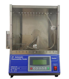 İyi fiyat EN71 Yanıcılık Test Cihazları 45 ° Otomatik Yanma Test Cihazı 220V, 50Hz 0-99.9S çevrimiçi